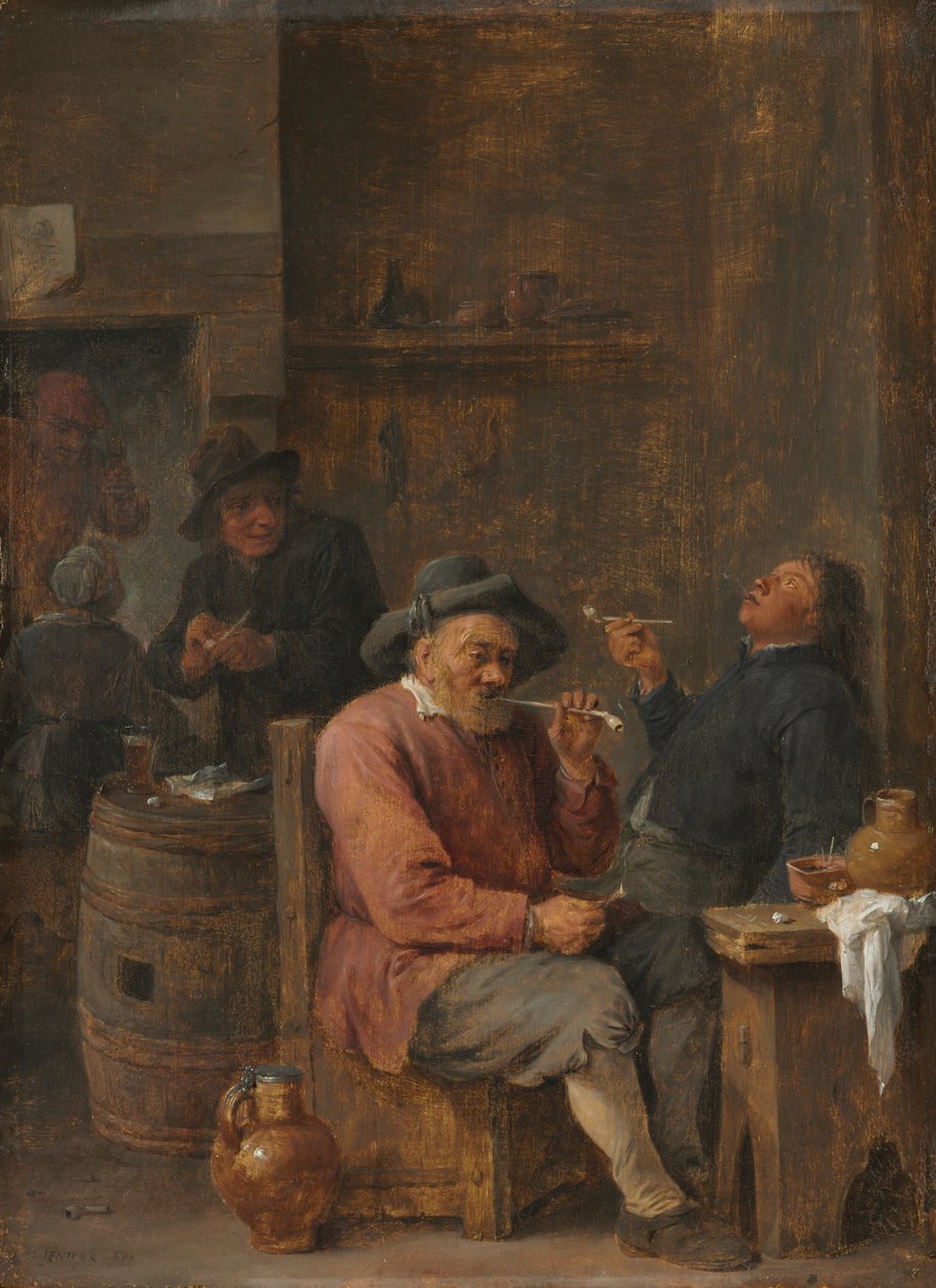 Bønder som røyker på et vertshus av David Teniers