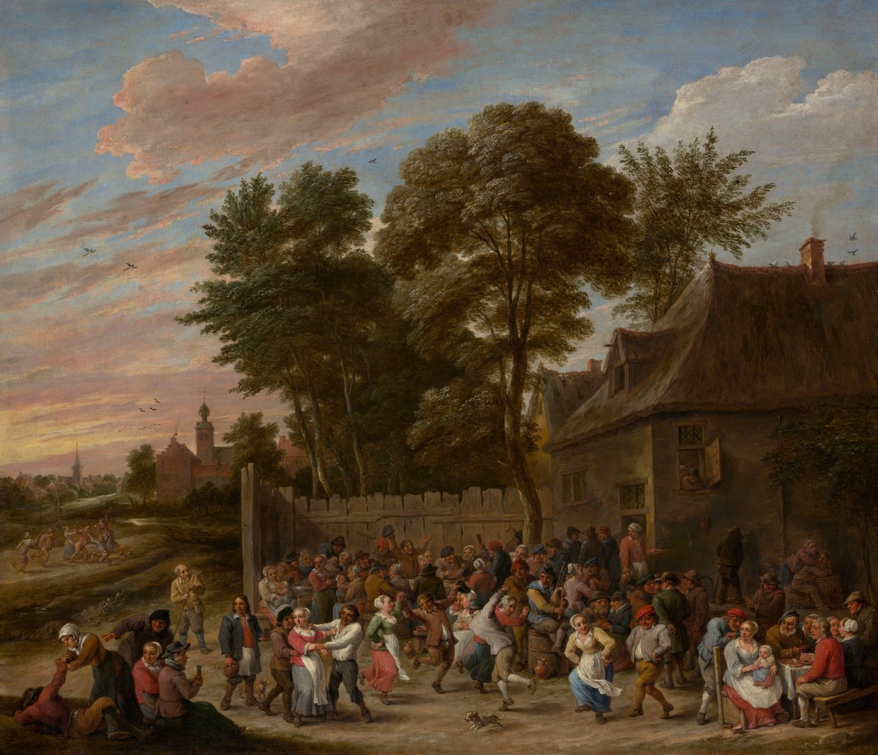 Bønder danser og fester, ca. 1660. av David Teniers II