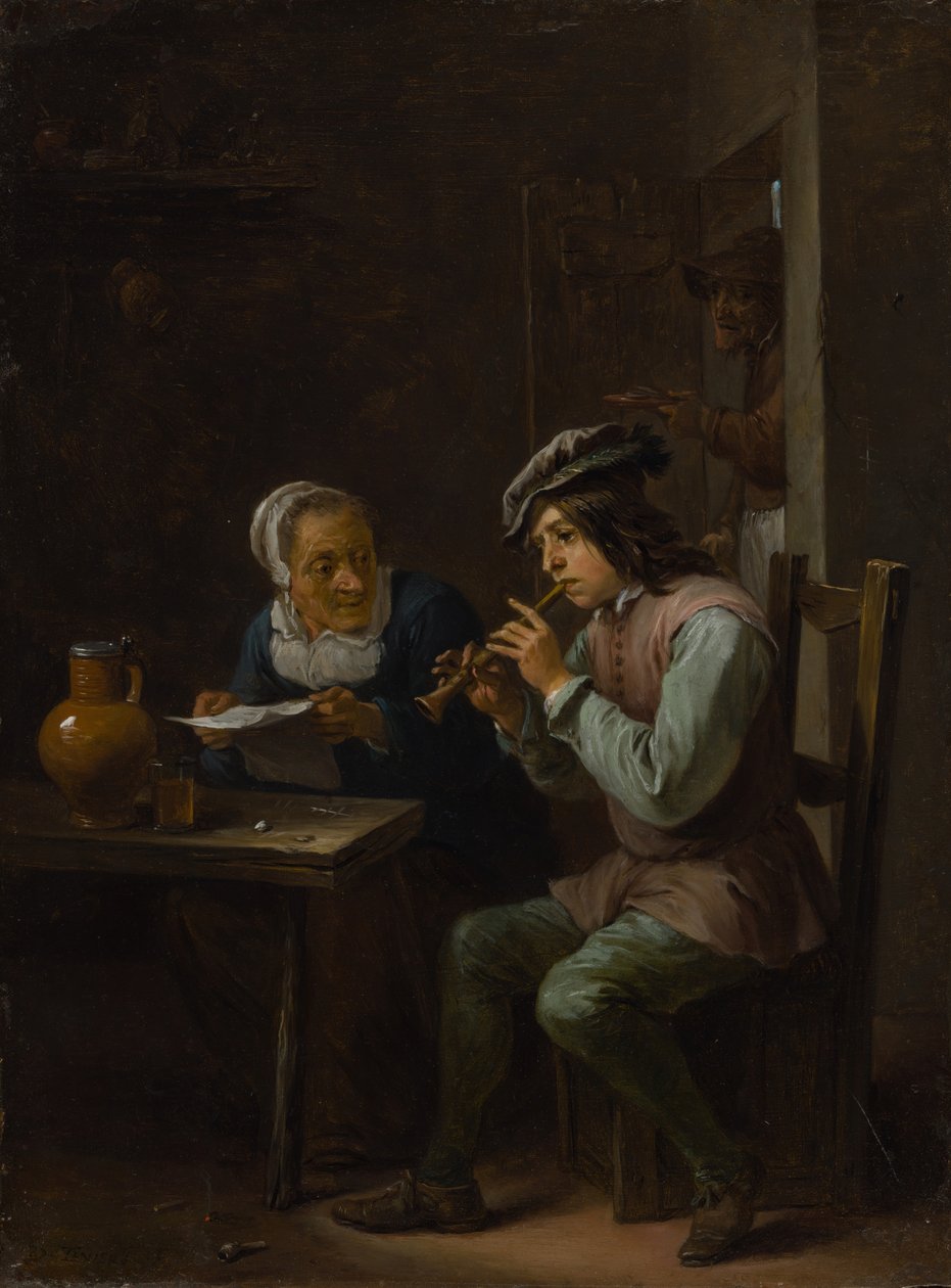 Flageolet-spilleren, 163540. av David Teniers II