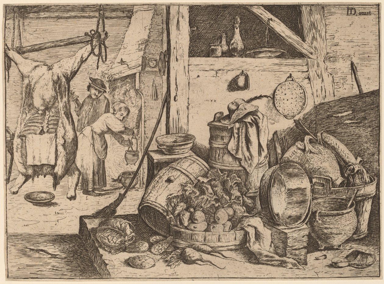 Interiør i et kjøkken av David Teniers the Younger