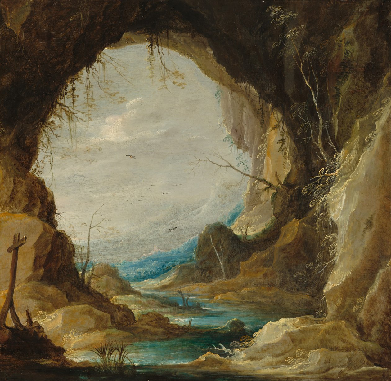 Vista fra en grotte av David Teniers the Younger