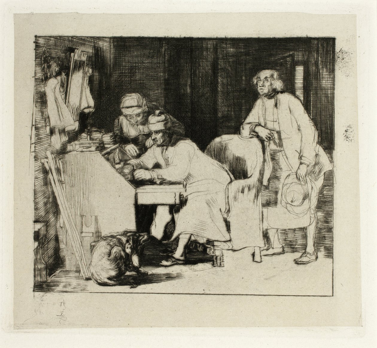 En gentleman ved skrivebordet sitt av David Wilkie