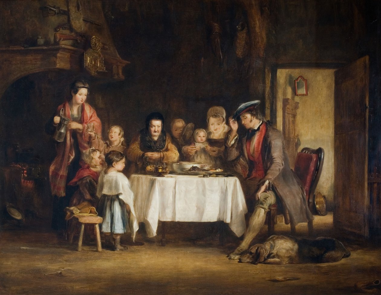 Grace Before Meat, 1839. av David Wilkie