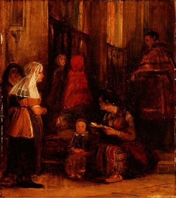 Syv skikkelser i en kirke av David Wilkie