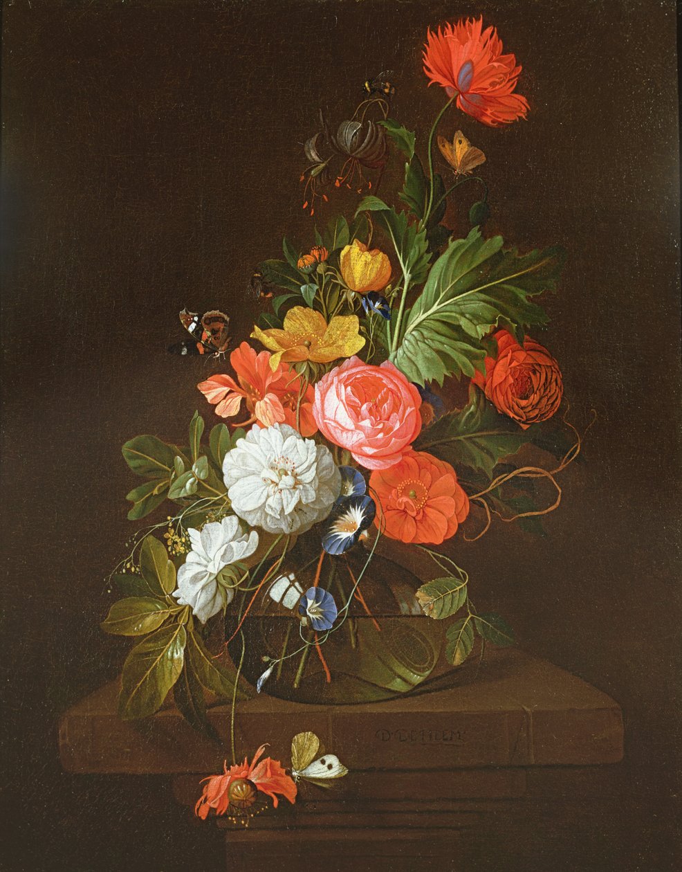 Stilleben av blomster av David de II Heem