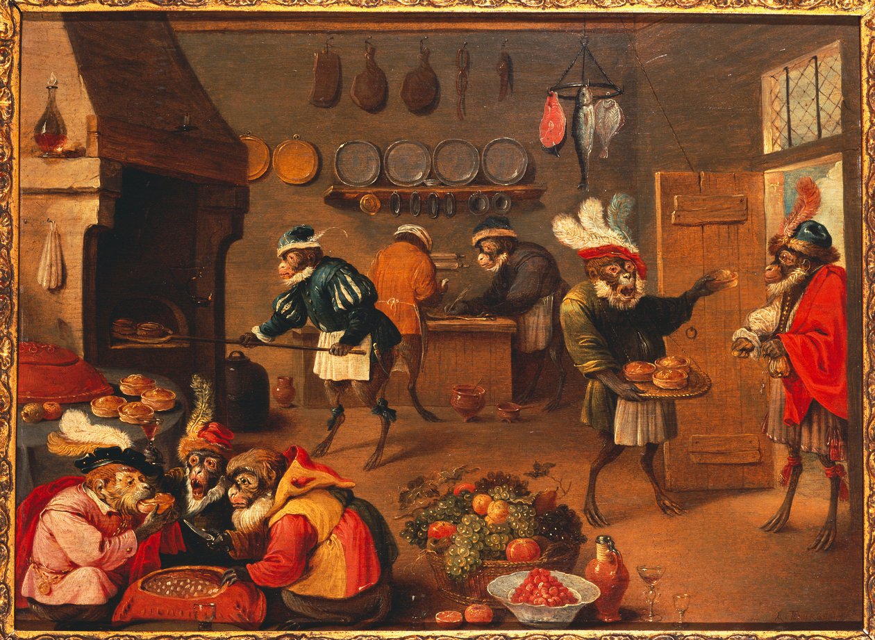 Monkey Cooks av David the Younger Tenier