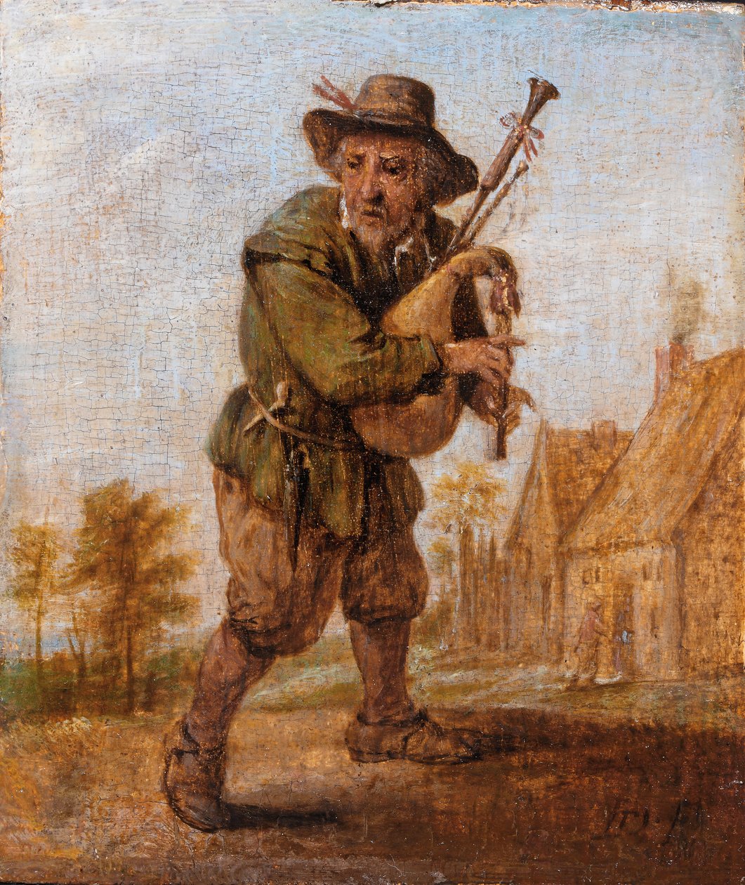 En sekkepipespiller av David Teniers the Younger