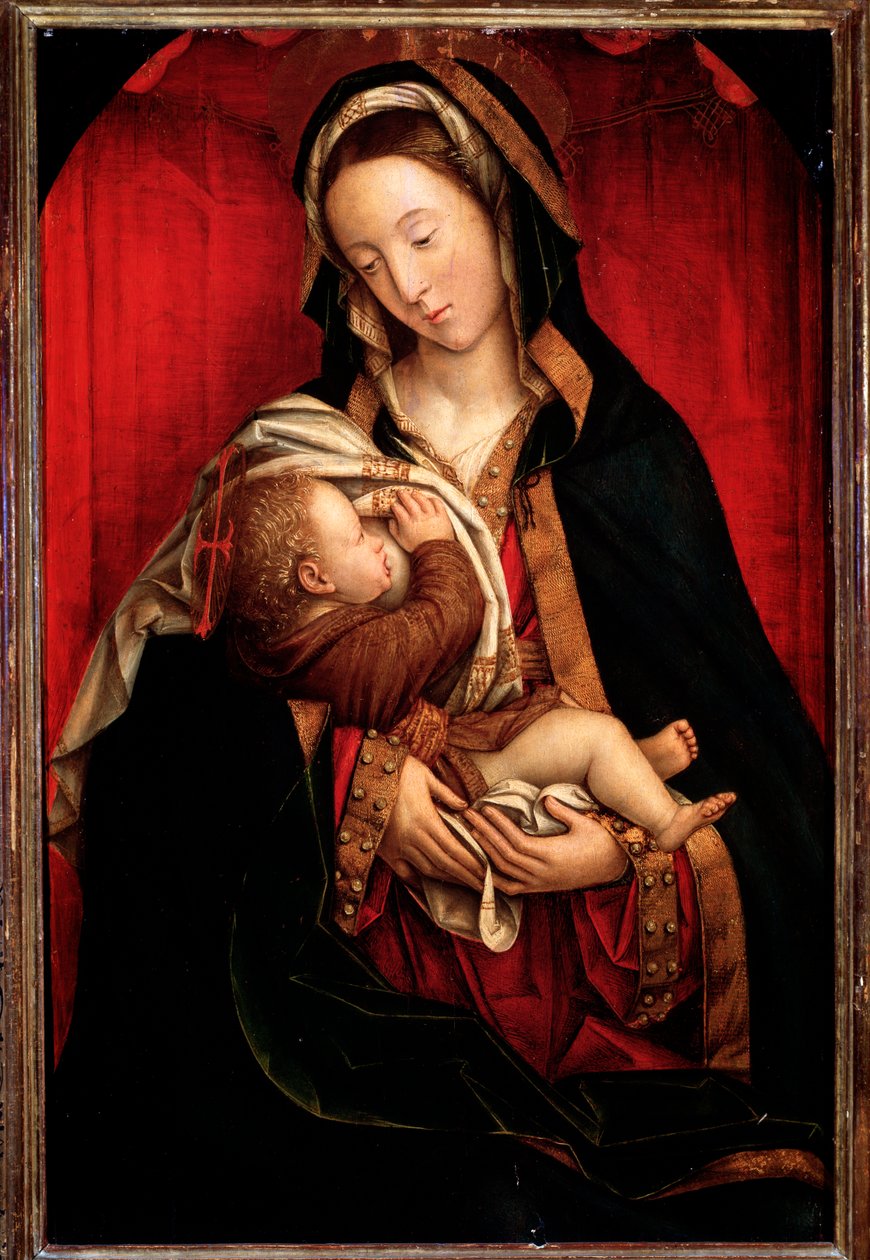 "" Jomfru og barn"" Jomfru Maria som ammer Jesus av Defendente Ferrari