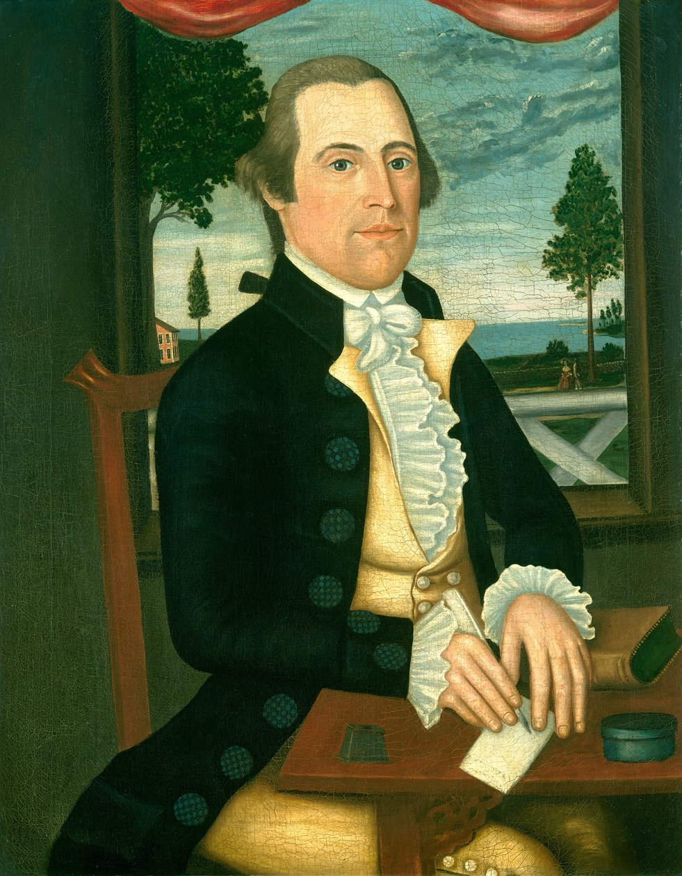 Kaptein Elisha Denison, ca. 1790 av Denison Limner