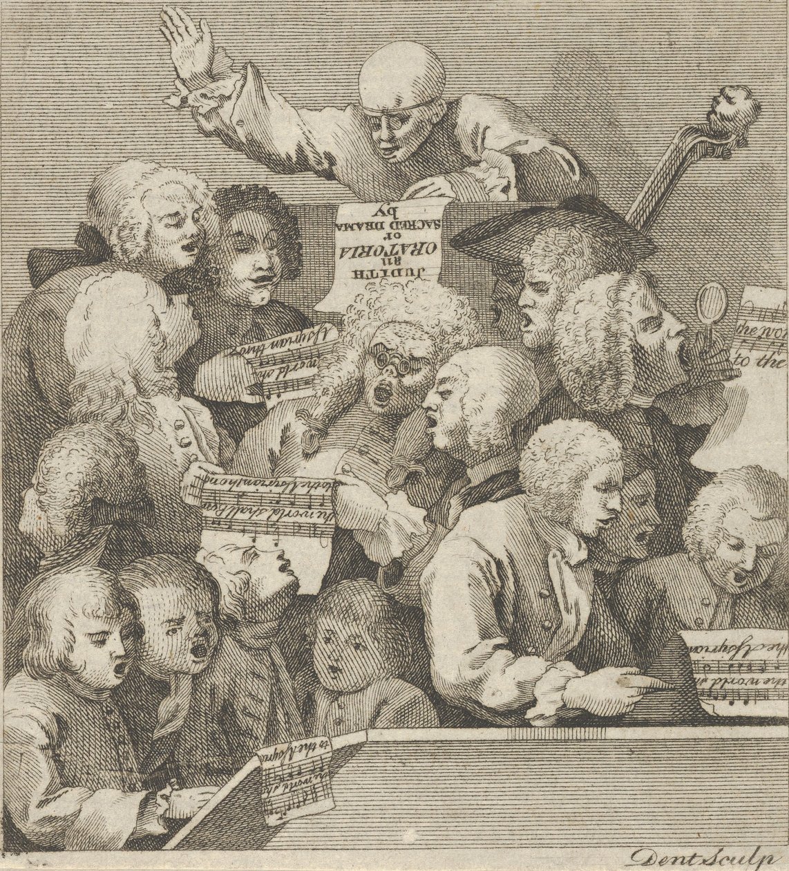 A Chorus of Singers, ca. 1800. av Dent