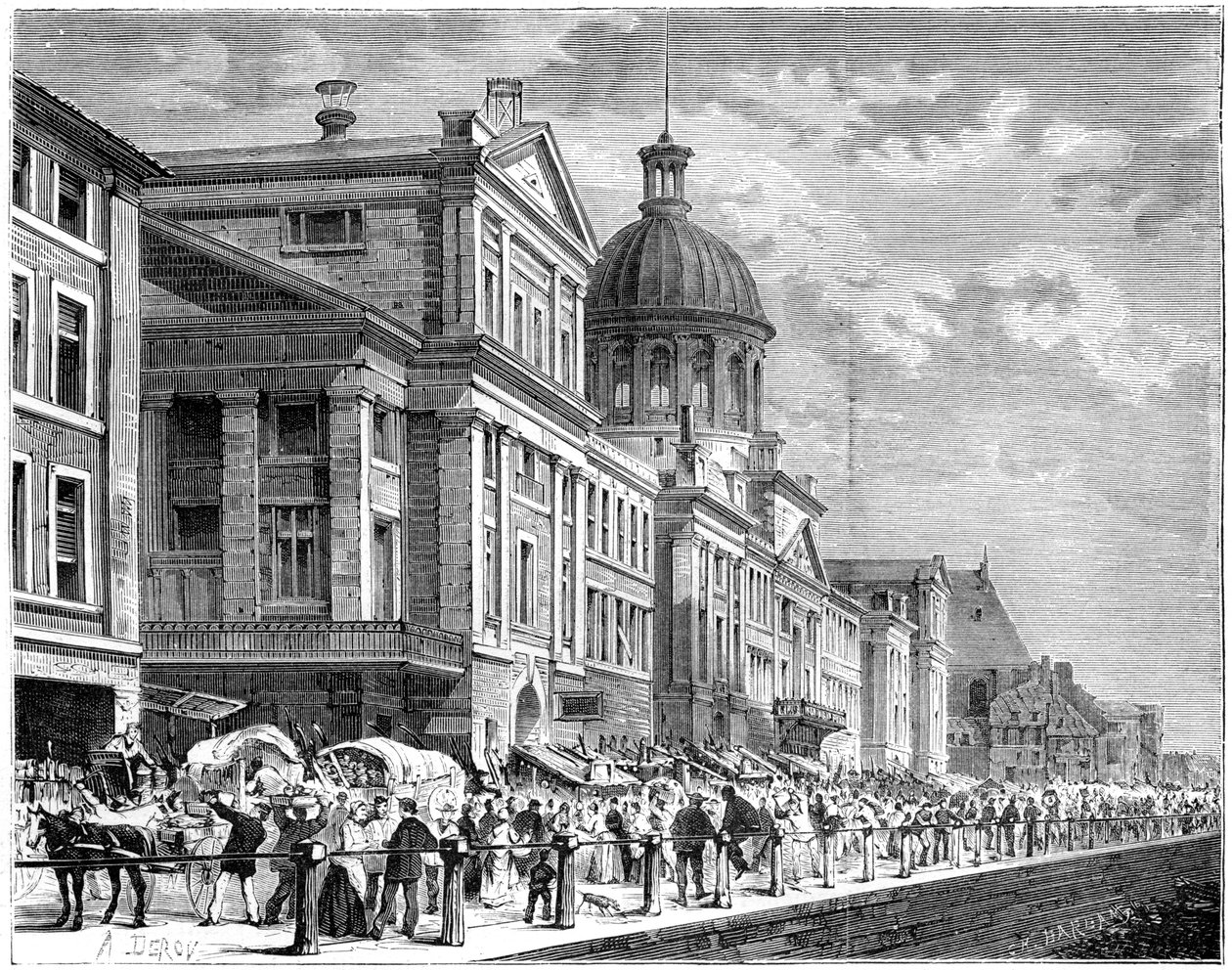 Bonsecours, Montreal, Canada, 1800-tallet. av Deroy