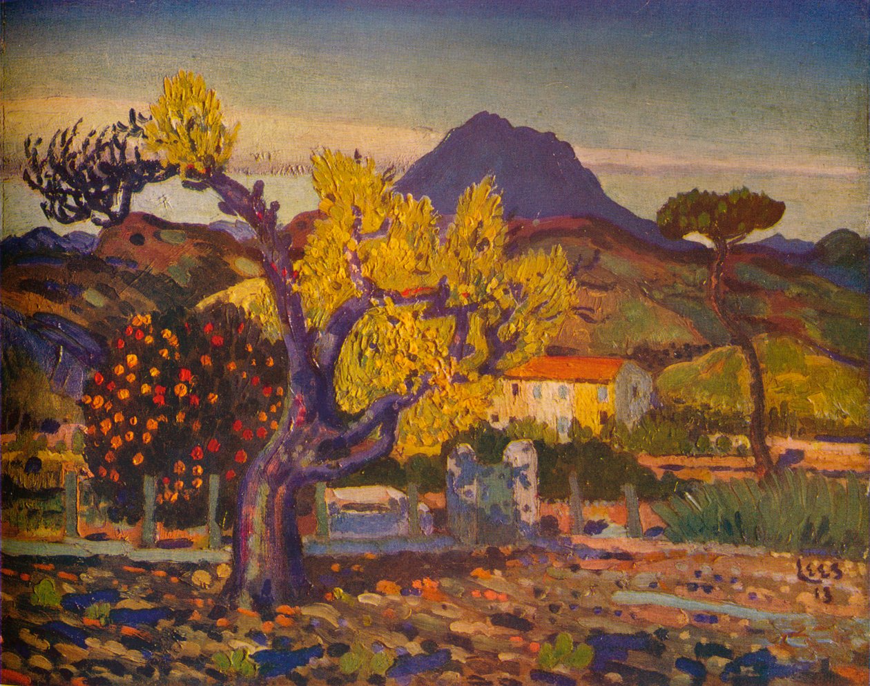 Pæretre i blomst, 1913 1932 av Derwent Lees