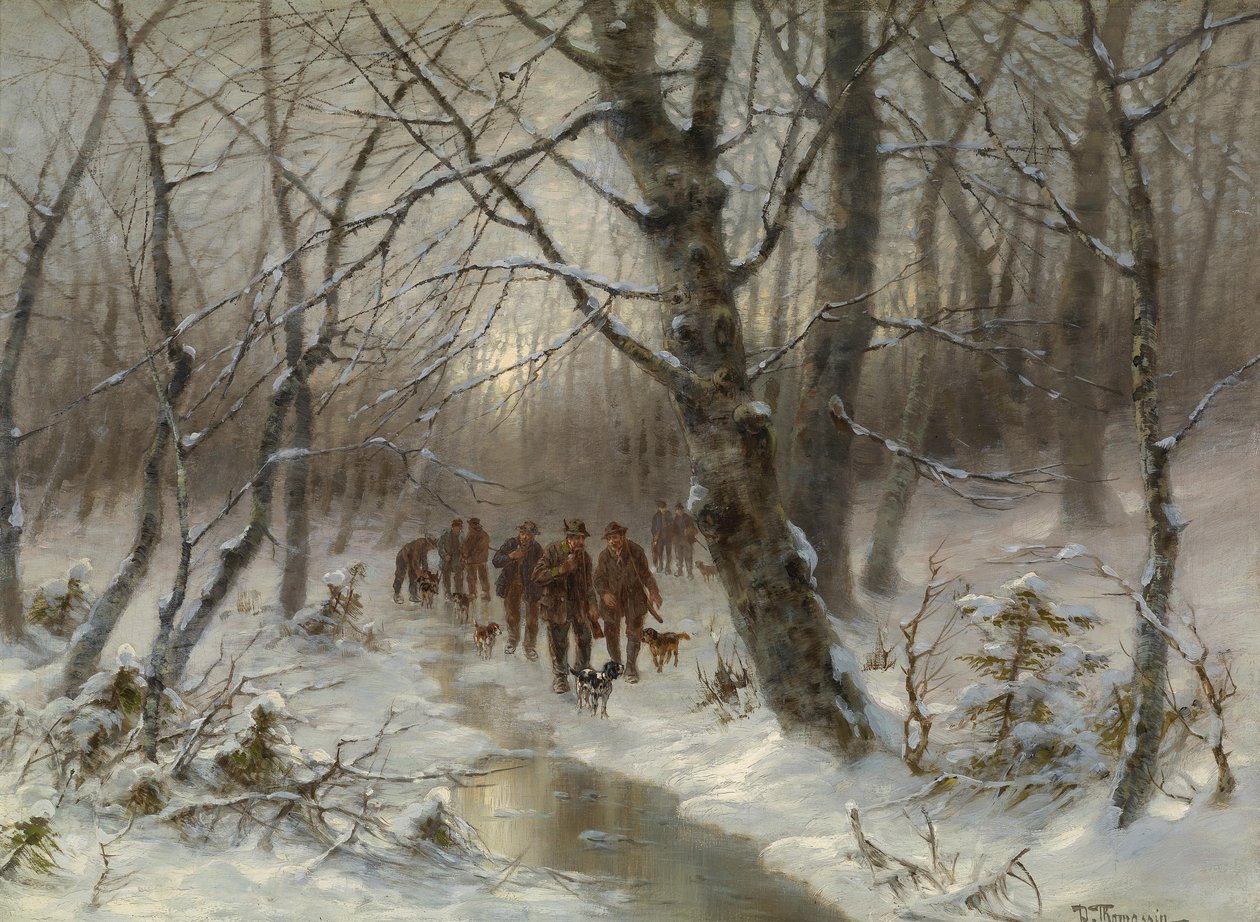 Jeger i vinterskogen av Desire Thomassin