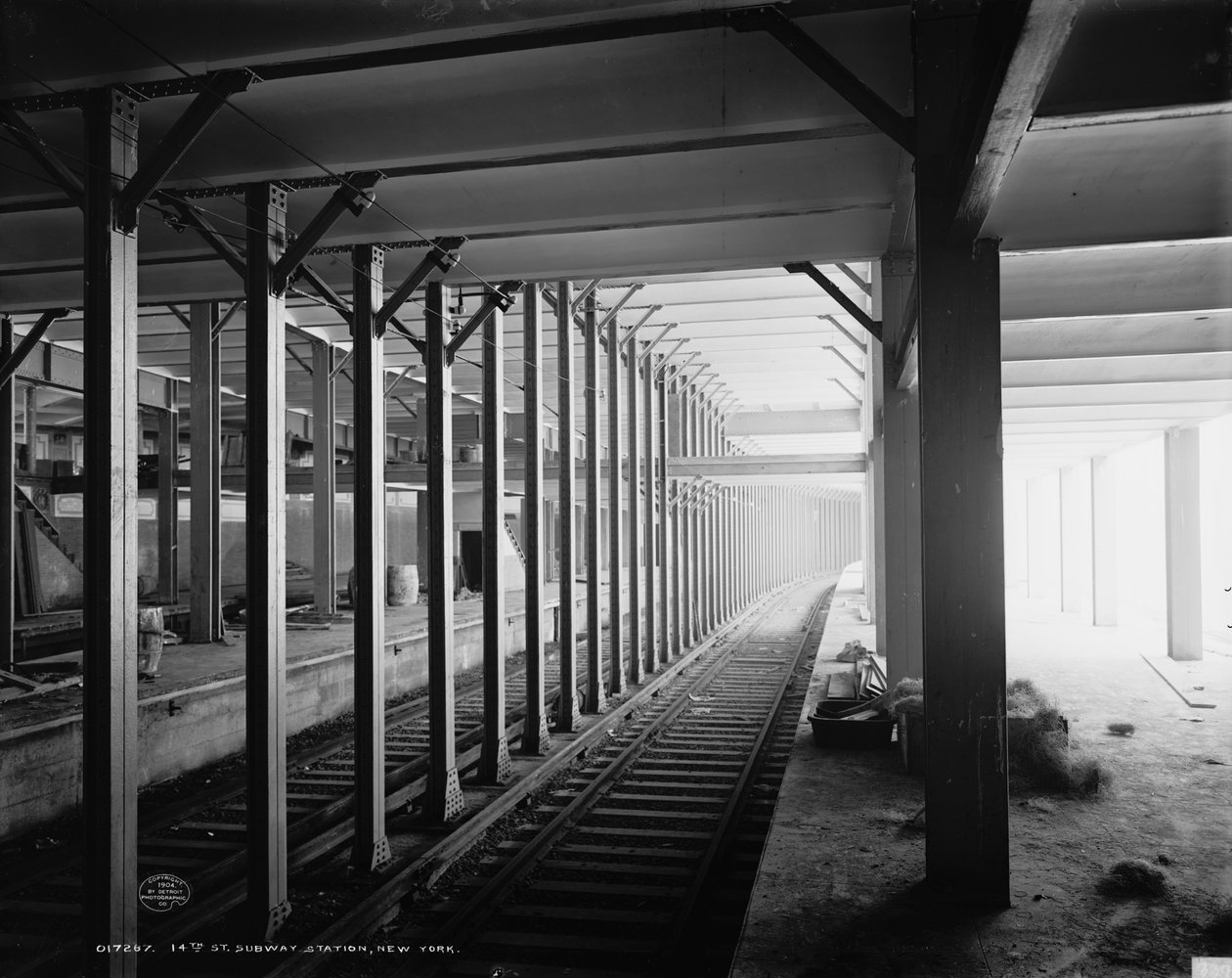 14th St. undergrunnsstasjon, New York, ca. 1904 av Detroit Publishing Co.