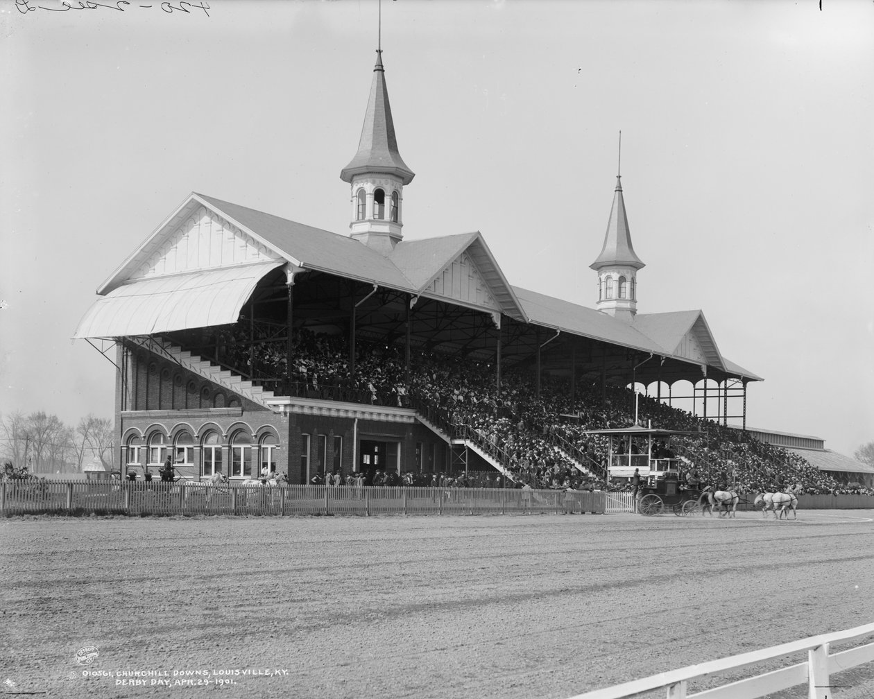 Churchill Downs, Louisville, Kentucky, Derbydagen, 29. april 1901 av Detroit Publishing Co.