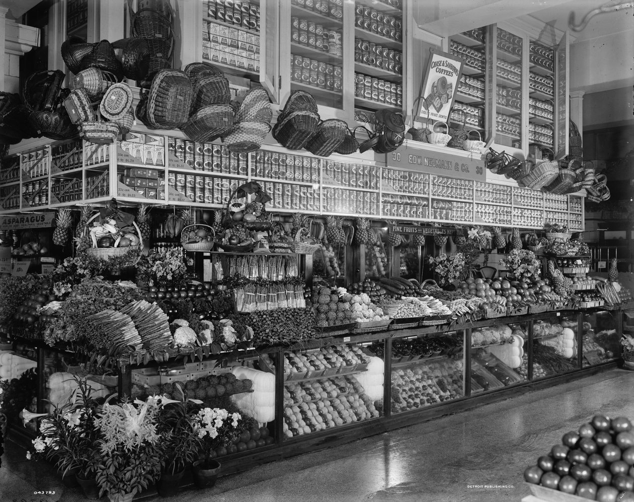 Edw. Neumann, Broadway Market, Detroit, Michigan, ca. 1905-15 av Detroit Publishing Co.