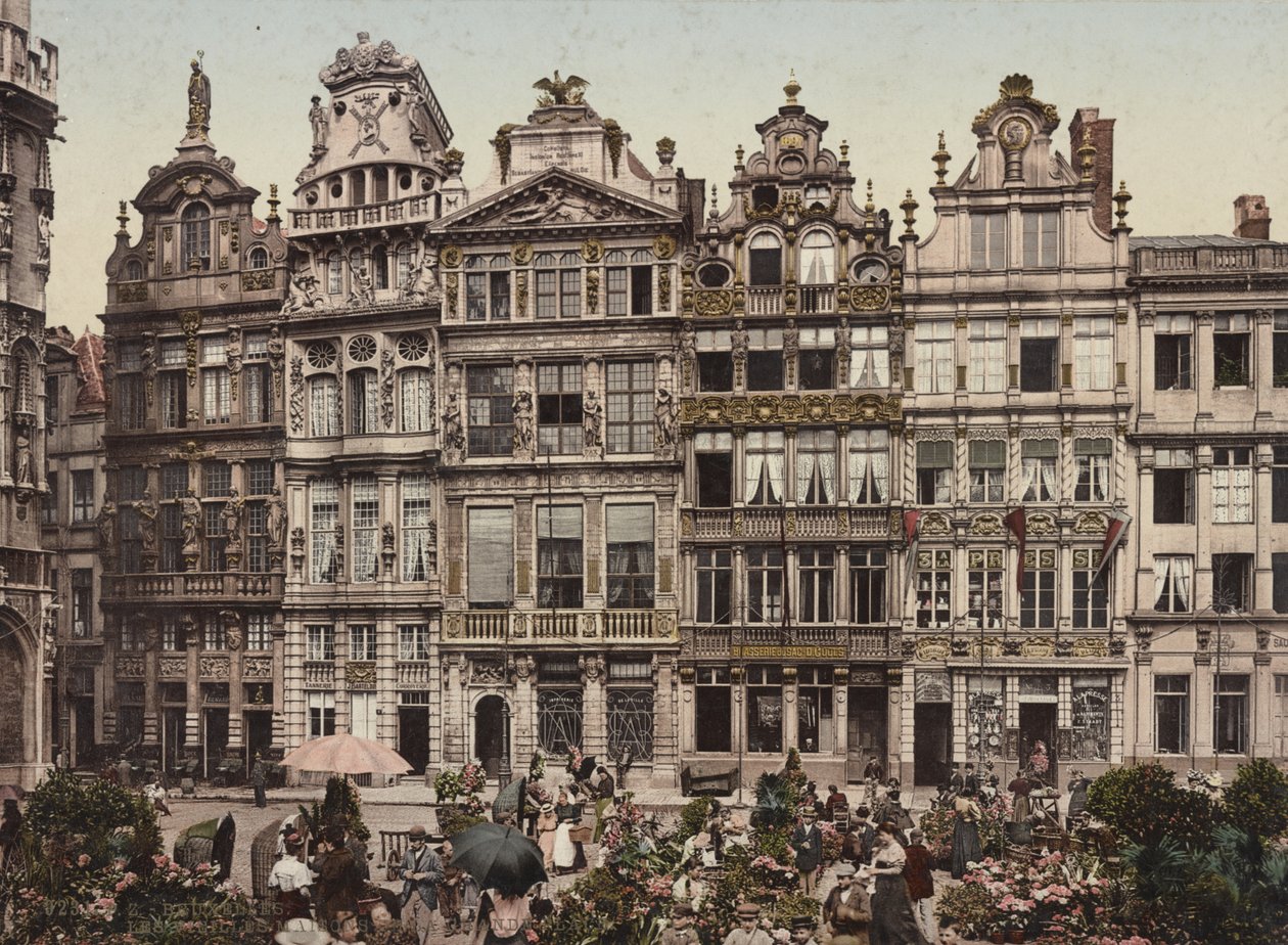 Grand Place, Brussel, ca. 1900 av Detroit Publishing Co.
