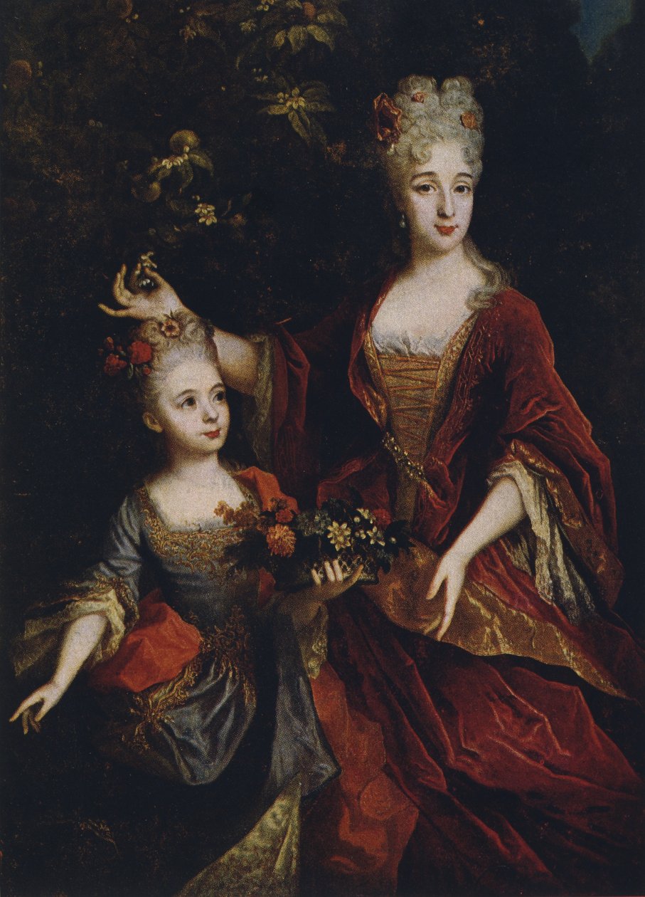 Mor og datter, etter Nicolas de Largilliere (1656-1746) av Devambez