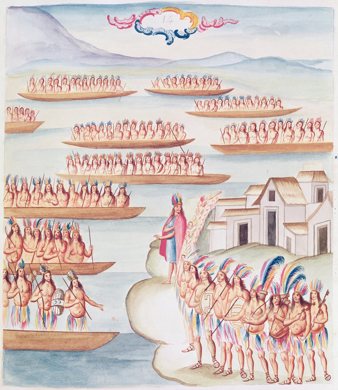 Tome 4 fol.14 Tlatelolco and the Lagoon, fra 