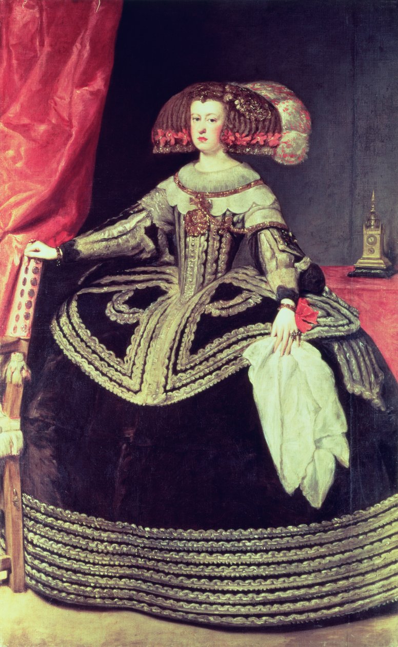 Dronning Mariana av Østerrike (1635-96) ca. 1653 av Diego Velázquez