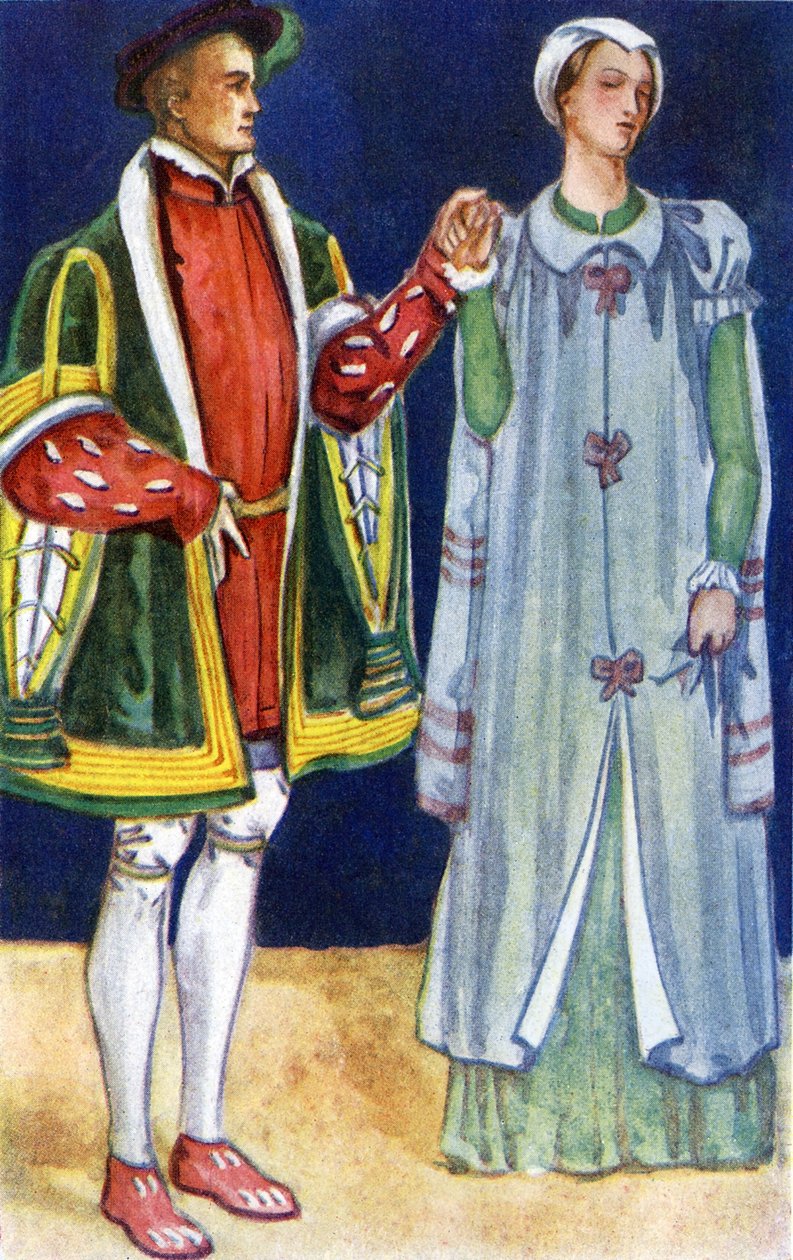 Parets kostyme under Edward VIs regjeringstid (1547-1553) av Dion Clayton Calthrop