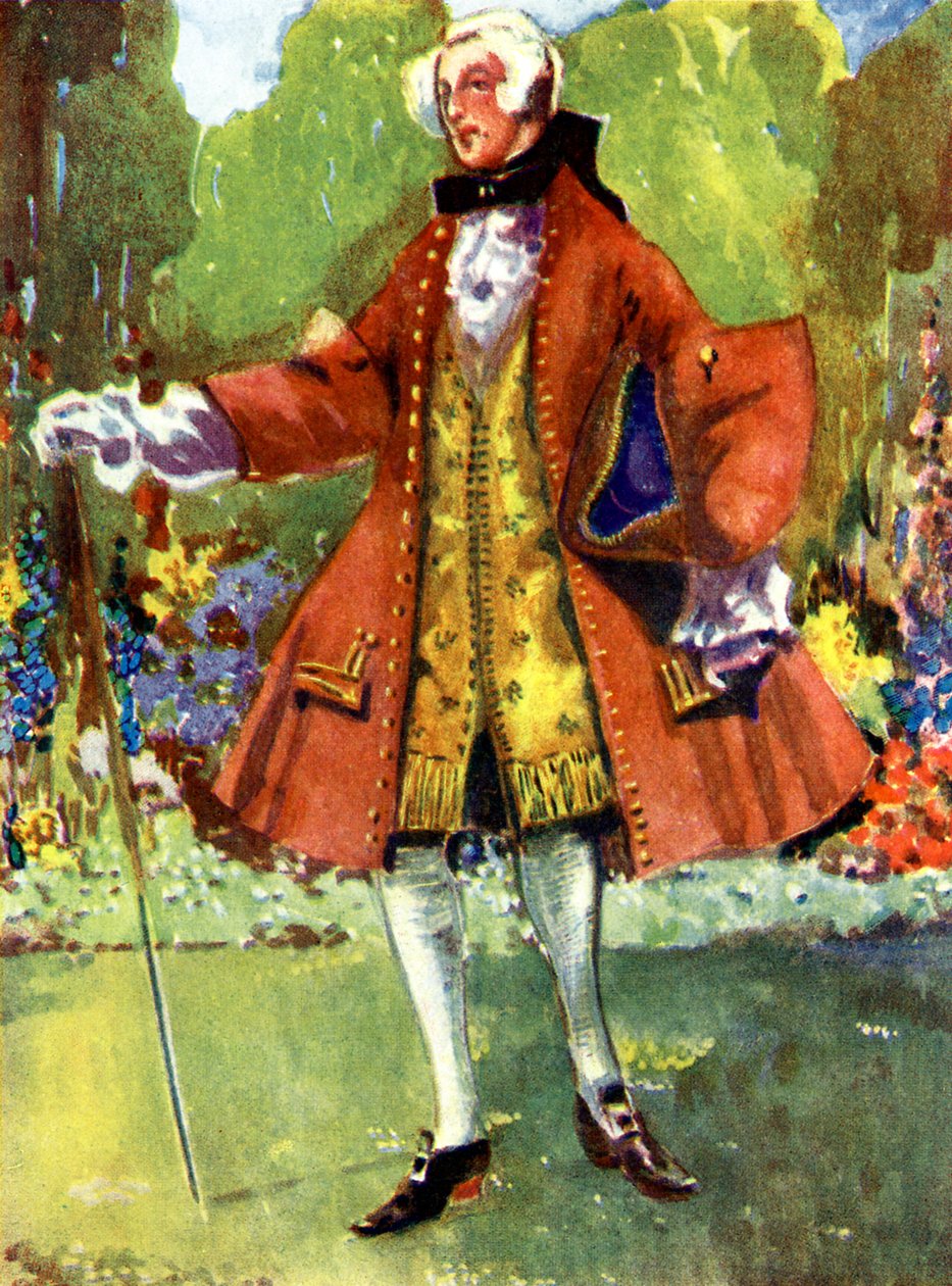 Mannens kostyme under George II (1727-1760) av Dion Clayton Calthrop