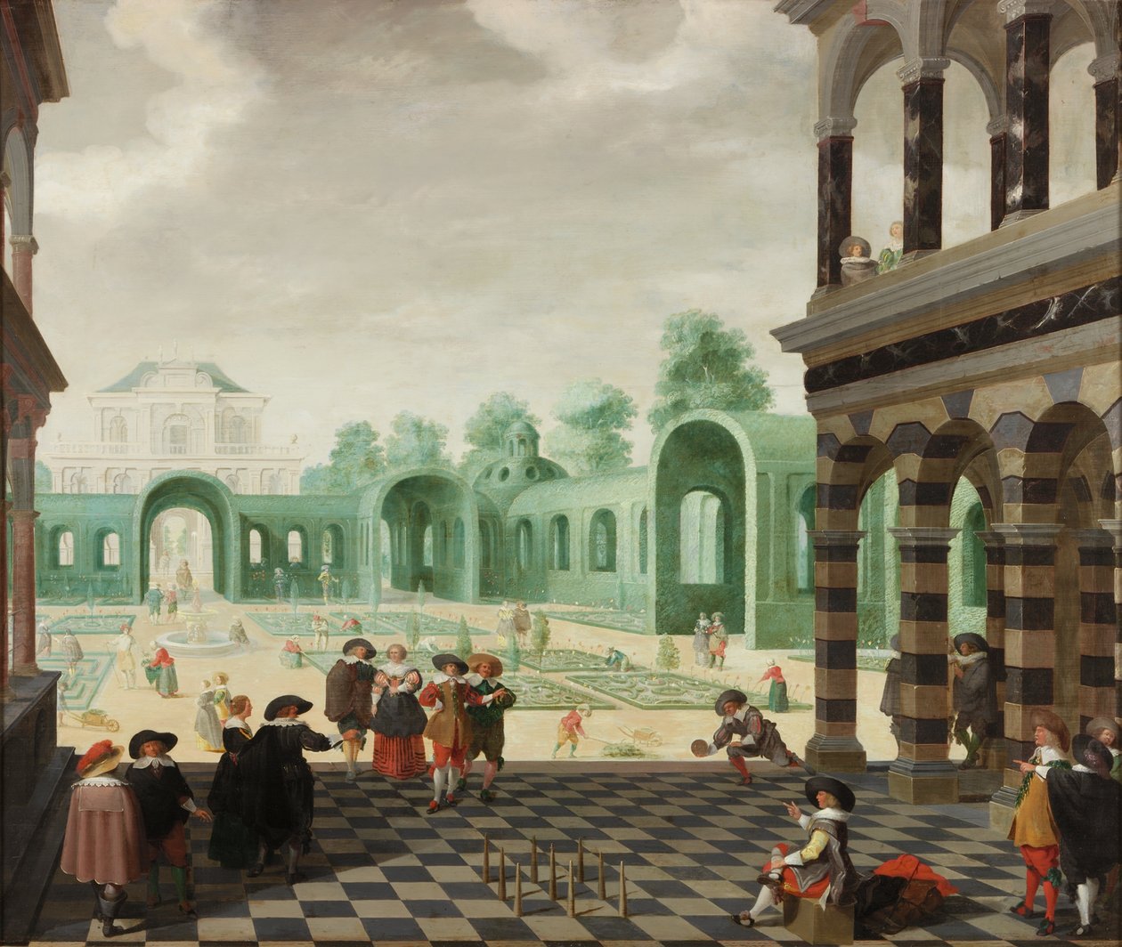En nederlandsk hagescene, 1636 av Dirck van Delen