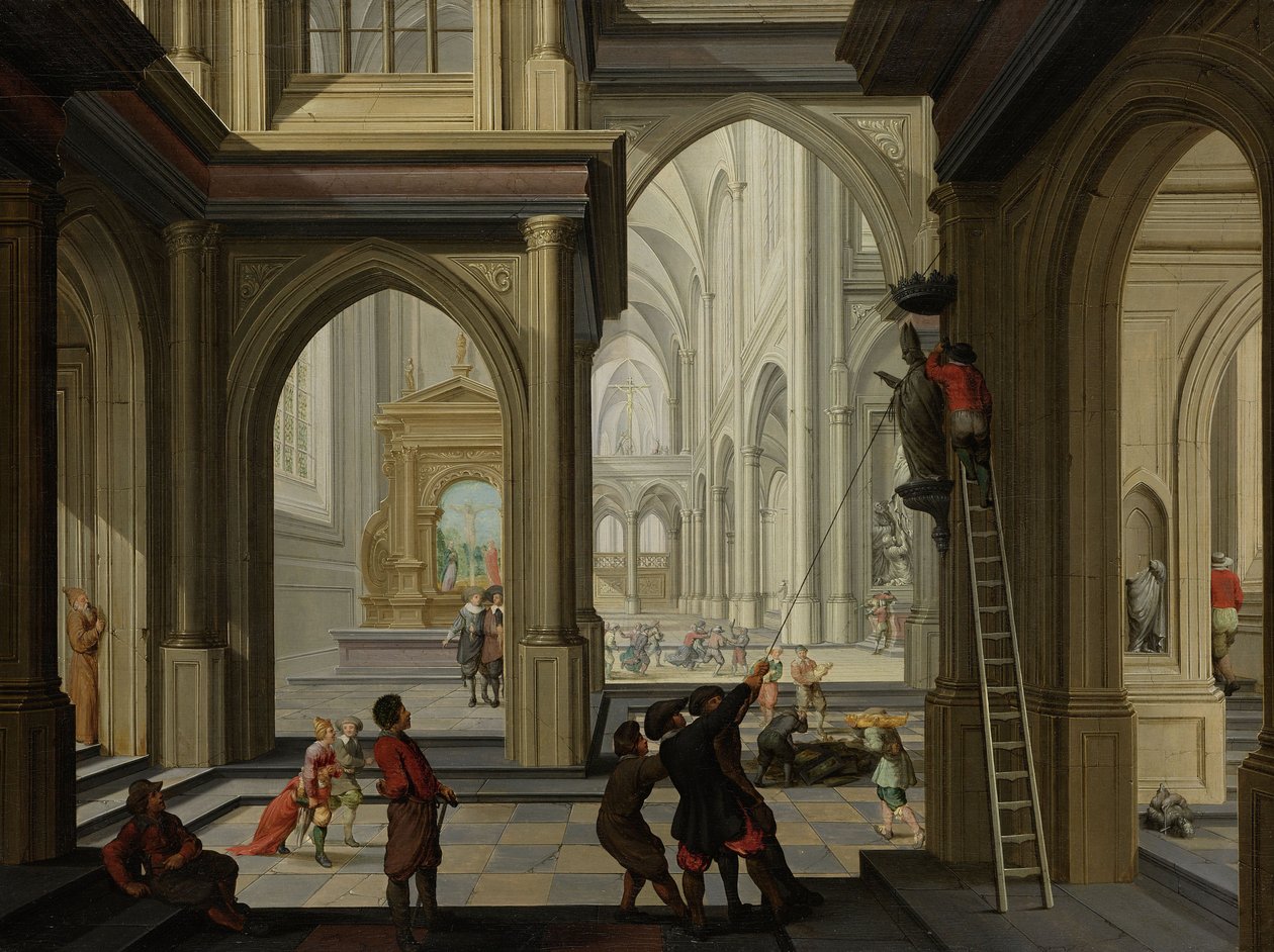 Ikonoklasme i en kirke, 1630 av Dirck van Delen