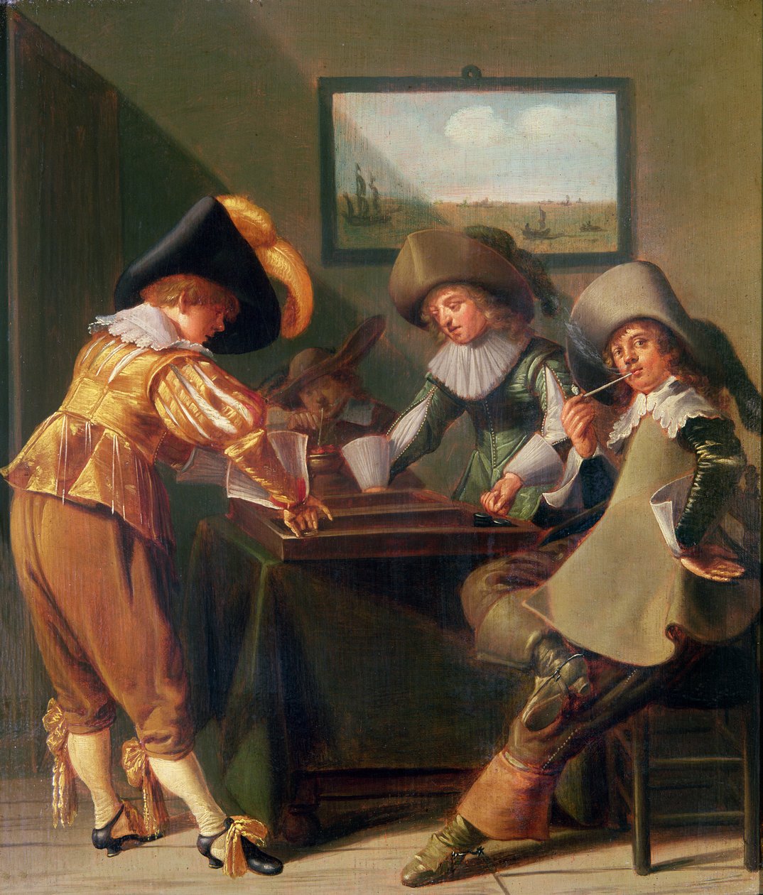 Backgammon-spillere, 1600-tallet av Dirck Hals
