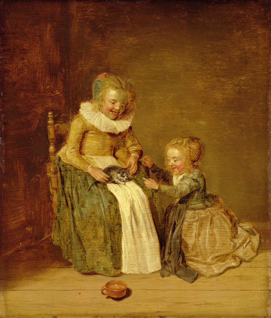 Barn med en katt, 1631 av Dirck Hals