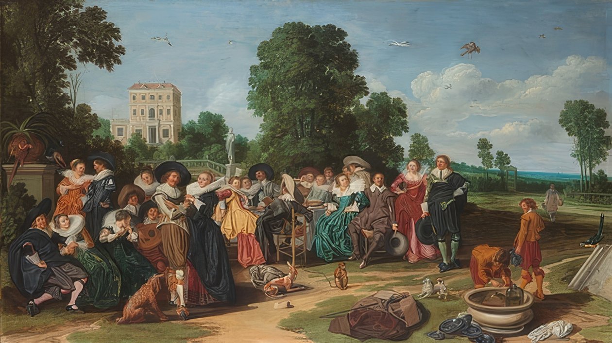 Fête champêtre. 1627 av Dirck Hals
