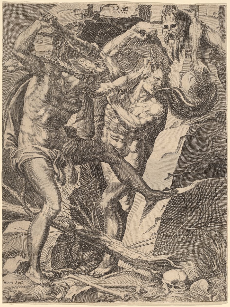 Hercules dreper Cacus av Dirck Volckertz Coornhert