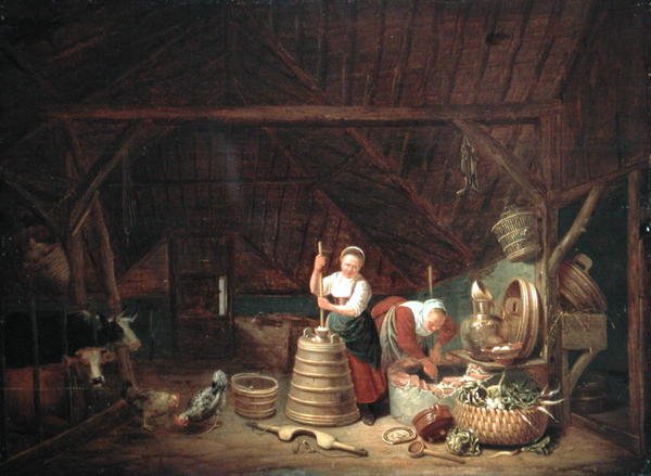 Dutch Barn (olje på panel) av Dirck Wyntrack