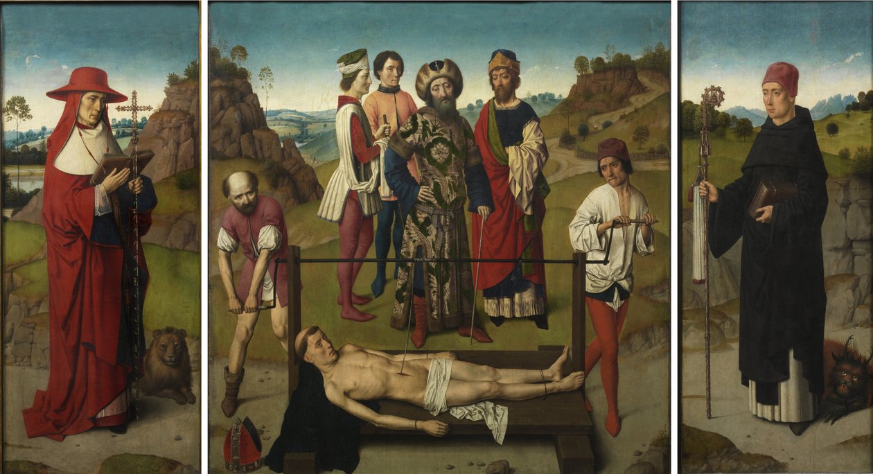 Martyrium av Saint Erasmus Triptych, 1458 av Dirk Bouts
