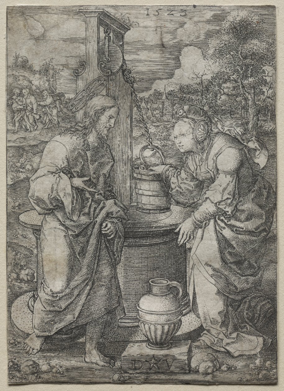 Kristus og kvinnen i Samaria, 1523. av Dirk Vellert
