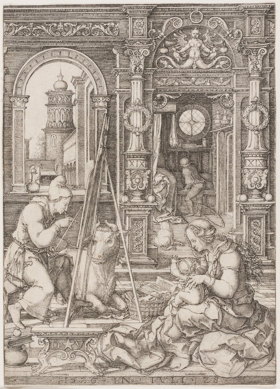 Saint Luke maler jomfruen og barnet av Dirk Vellert