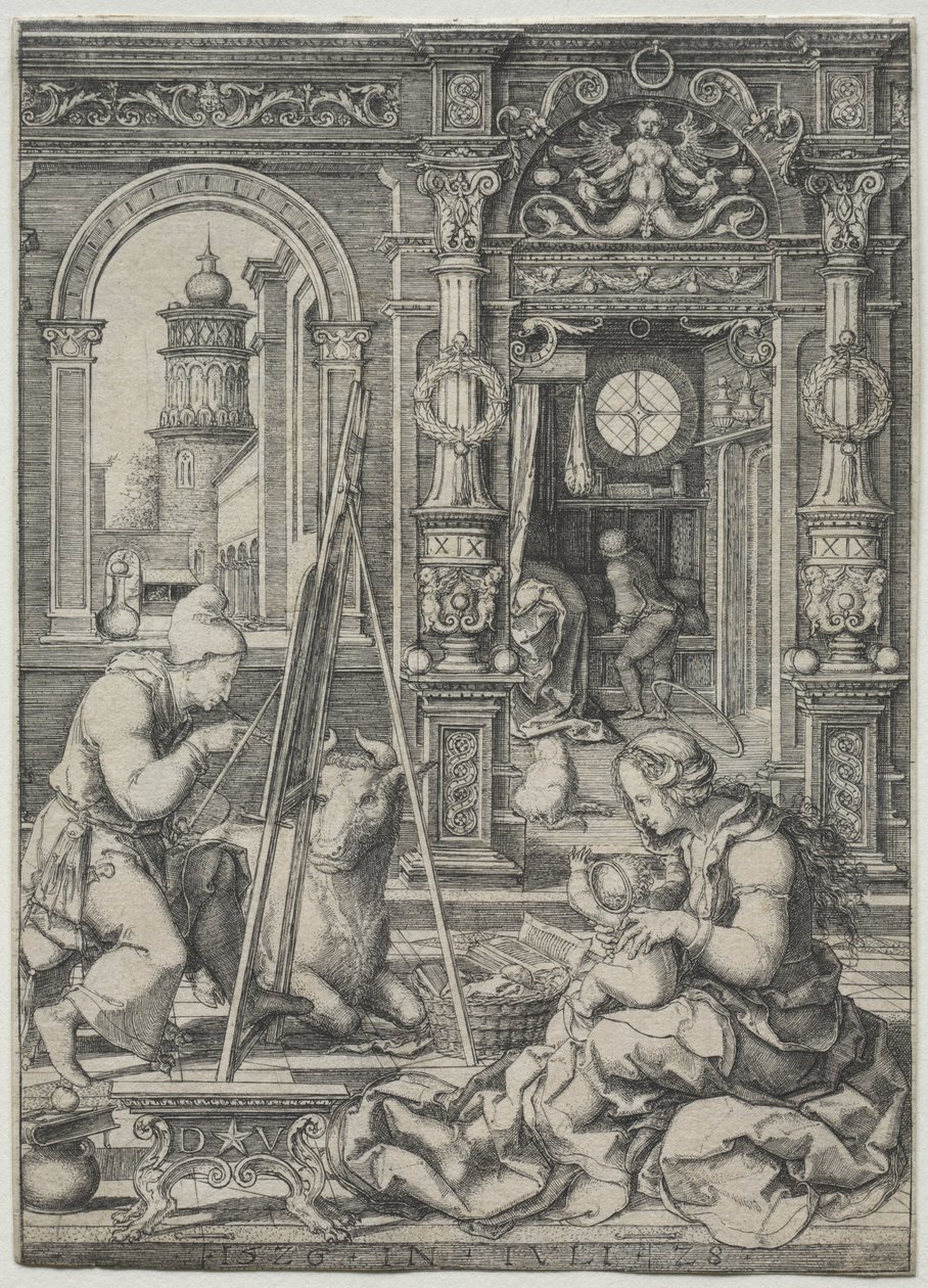 St. Luke maler jomfruen, 1526. av Dirk Vellert