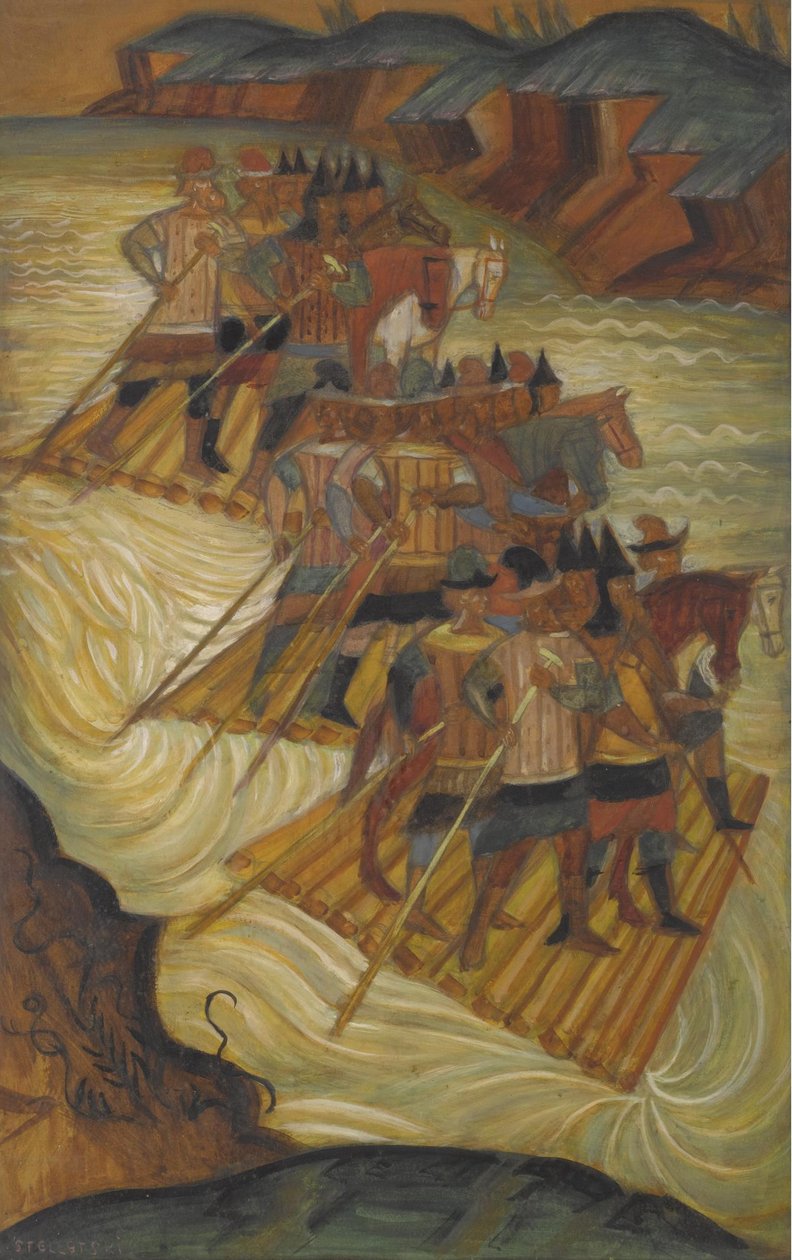 Krysser elven av Dmitri Semyonovich Stelletsky