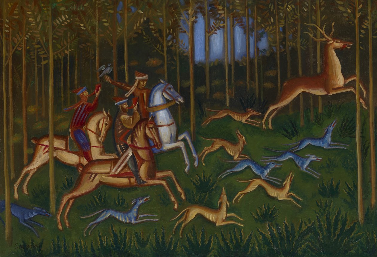 Jaktscene av Dmitri Semyonovich Stelletsky