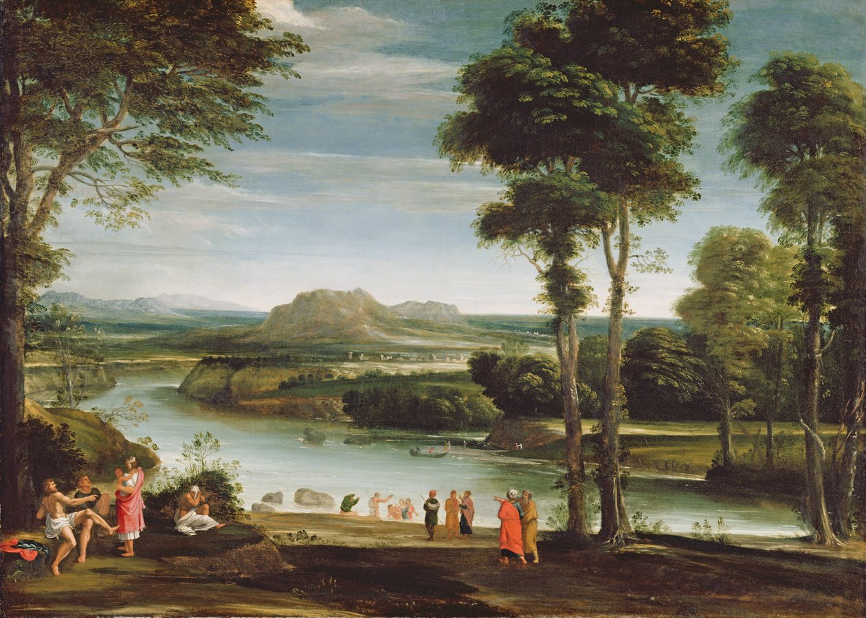 Landskap med Johannesdøping, ca.1610-20 av Domenichino