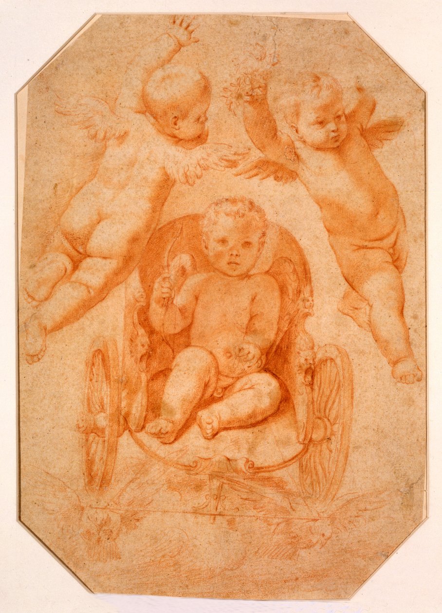 Kjærlighetens triumf (kritt på papir) av Domenichino