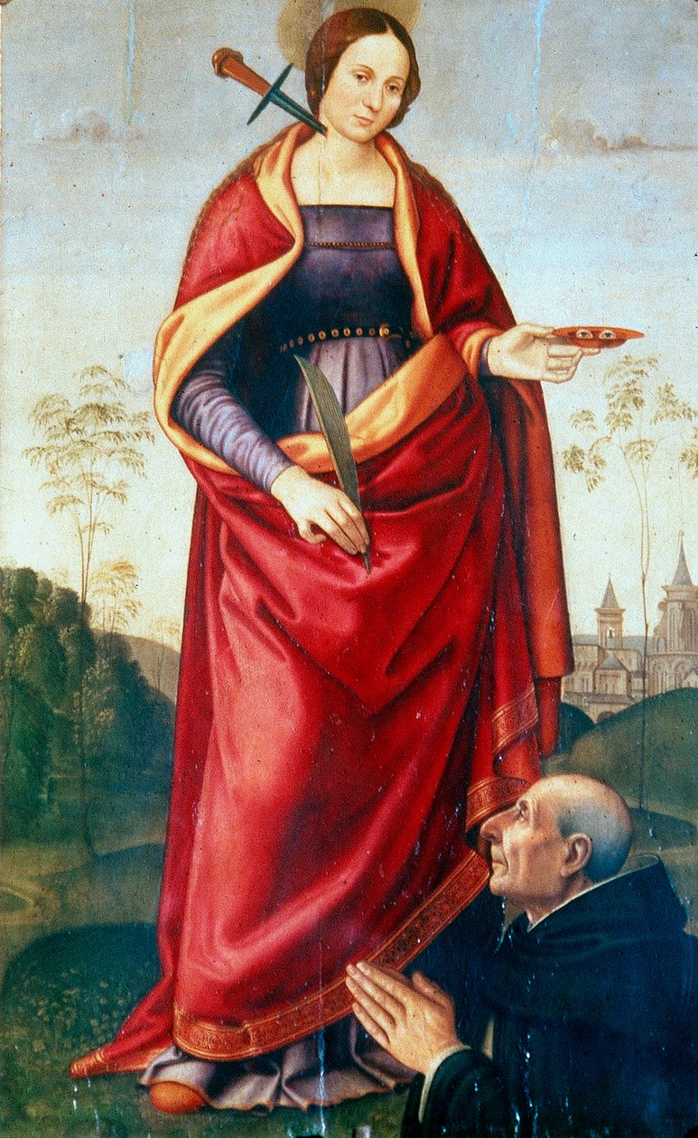 Saint Lucy og sponsor av Domenico Ghirlandaio