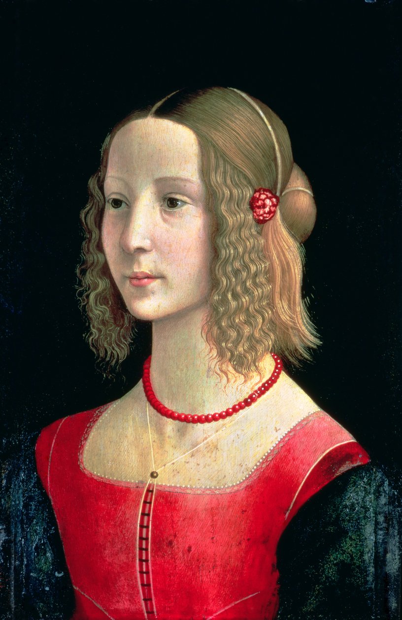 Portrait of a Girl, ca. 1490 (tempera på panel) av Domenico Ghirlandaio