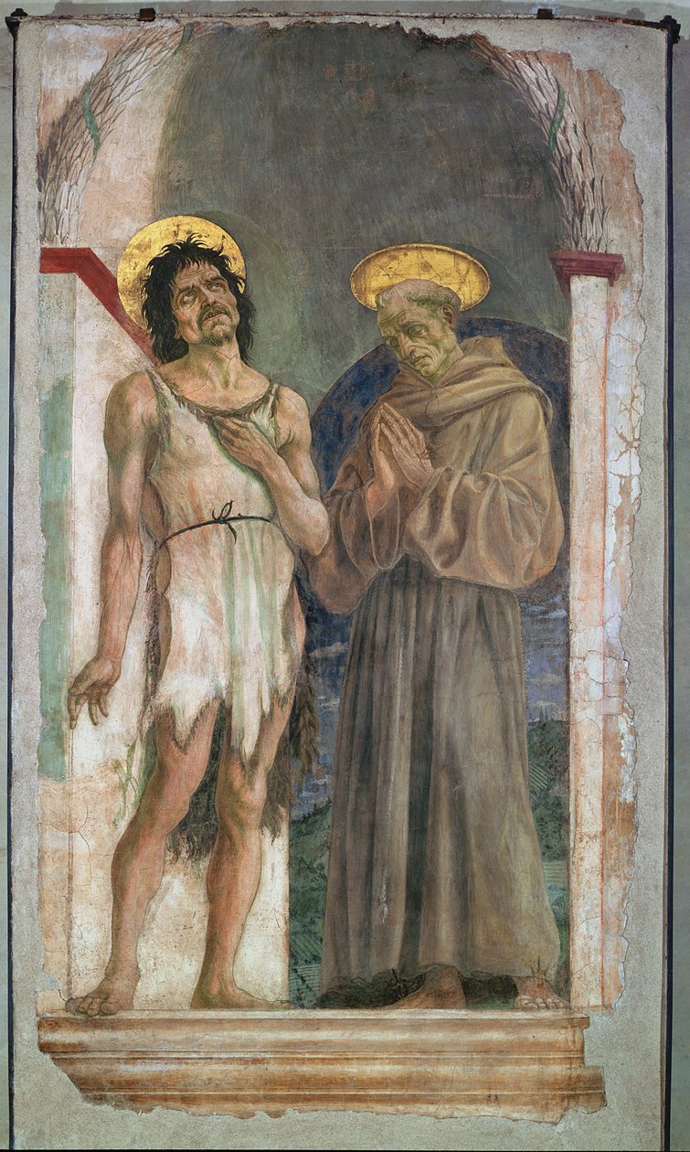 St. Johannes døperen og St. Frans av Assisi av Domenico Veneziano