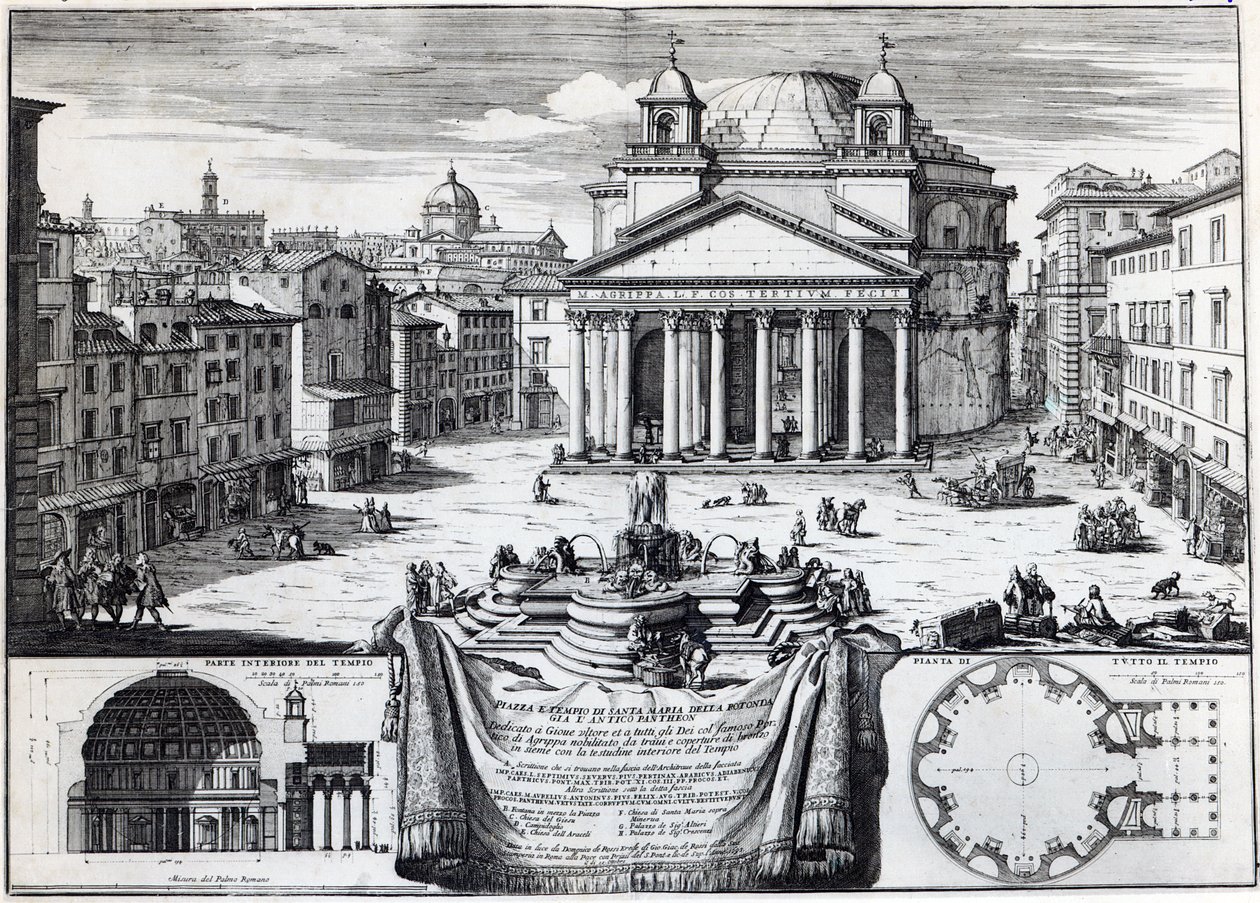 Piazza della Rotonda med utsikt over Pantheon av Domenico de