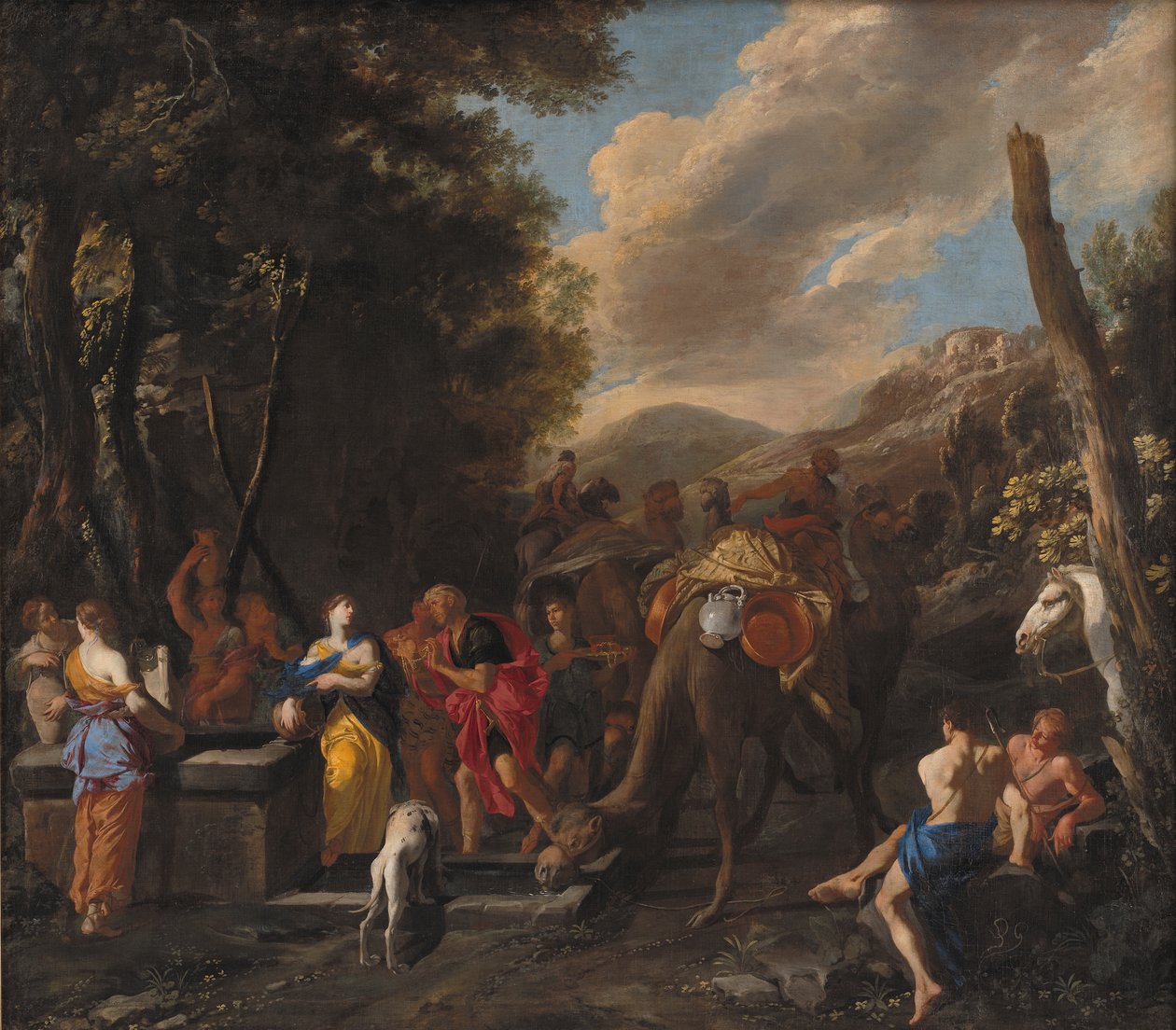 Rebecca og Eliezer ved brønnen av Domenico Gargiulo