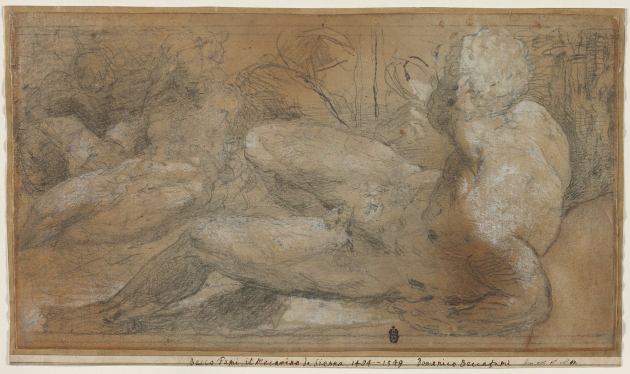 Tre mannlige nakenbilder, ca. 1540-1547. av Domenico Beccafumi
