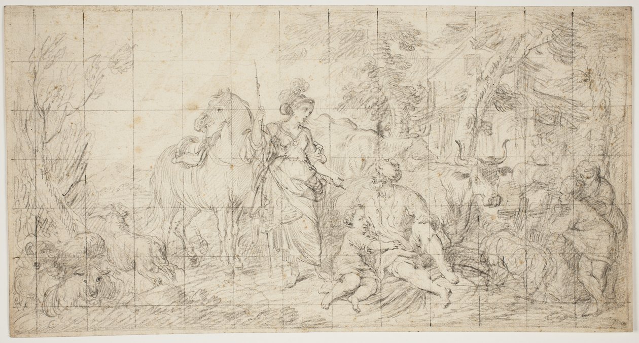 Erminia og gjeterne av Domenico Corvi