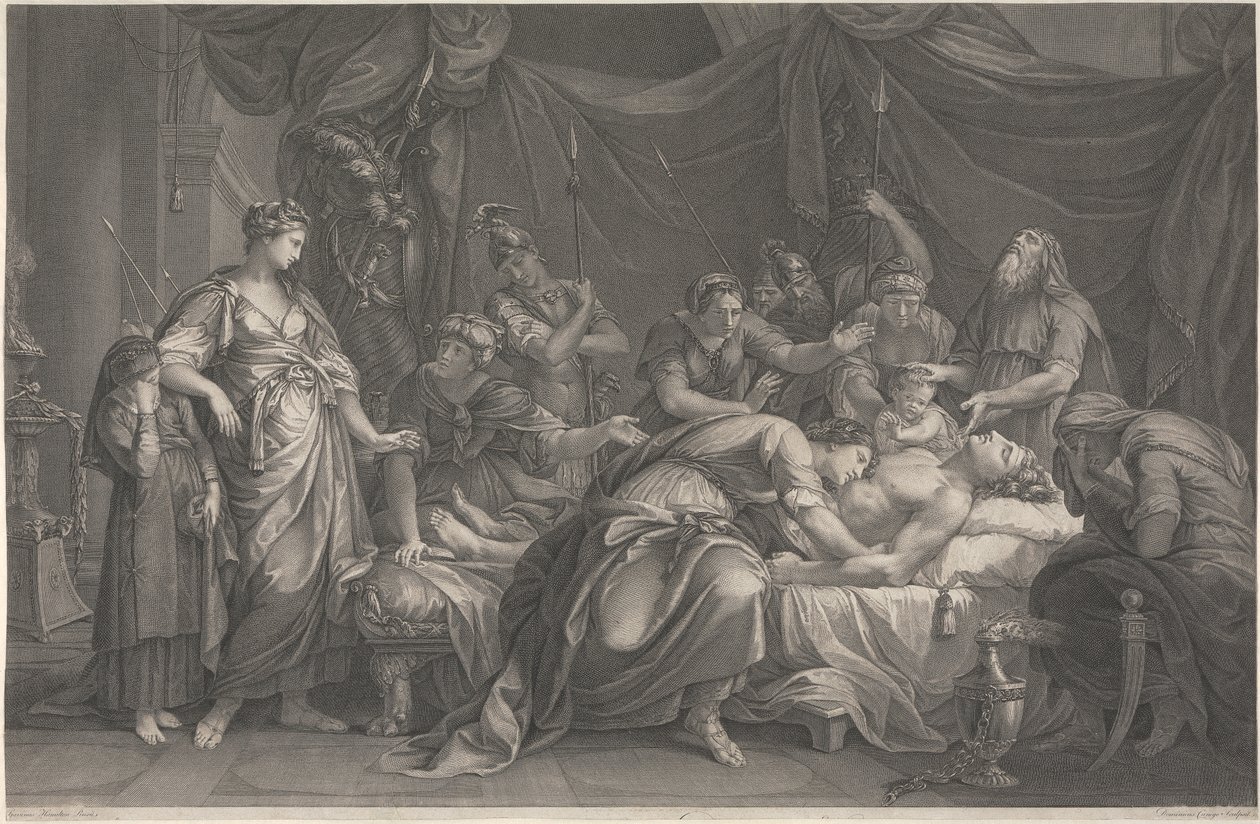 Andromache gråter over Hectors død av Domenico Cunego