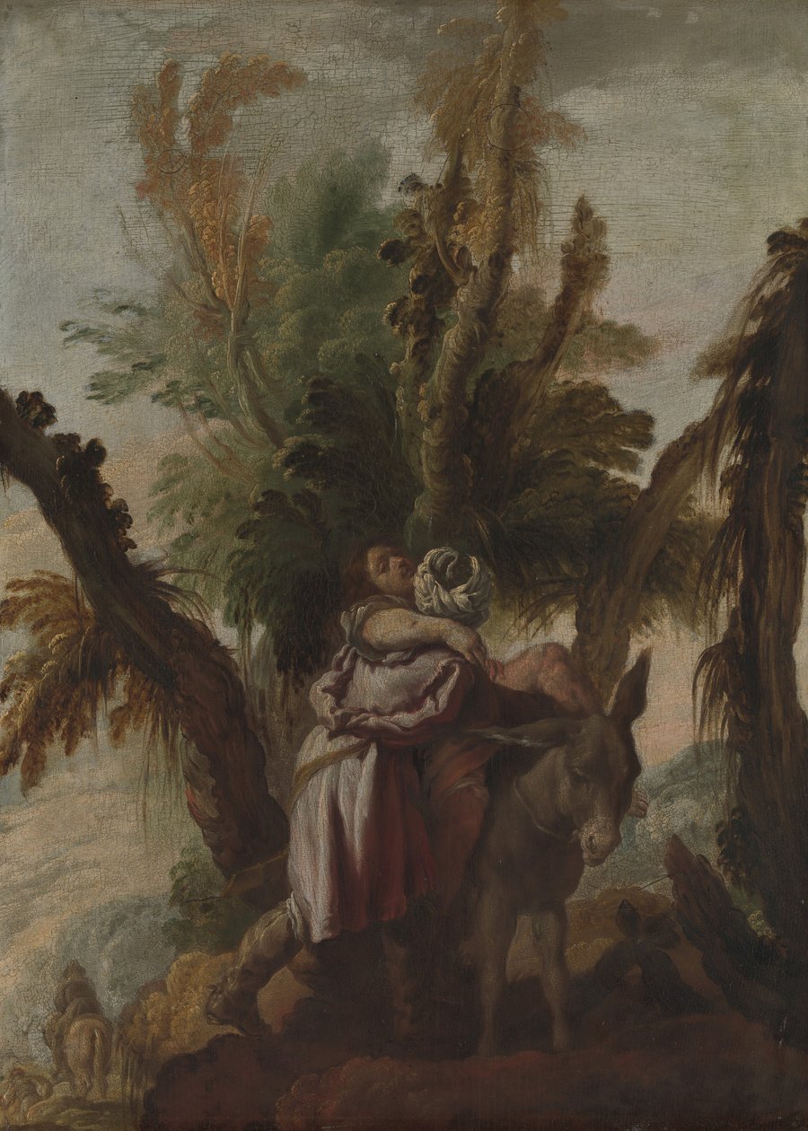 Den barmhjertige samaritan, ca. 1618-22. av Domenico Fetti or Feti